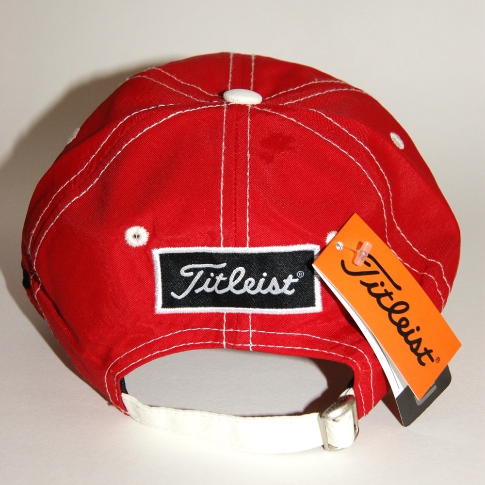 NEW Titleist MEN'S ADJUSTABLE GOLF RED HAT CAP